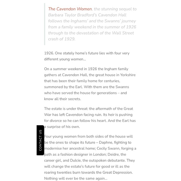 Barbara Taylor Bradford: The Cavendon Women, Cavendon Hall Series #2 (Paperback) - Picture 4 of 5